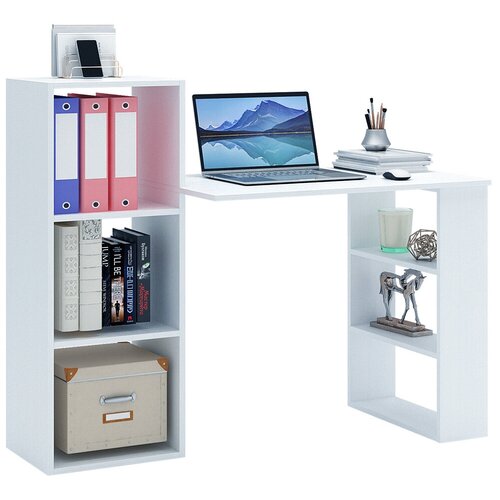 Письменный стол-стеллаж Уно-10 Белый (ШхВхГ) 113х103х49 см