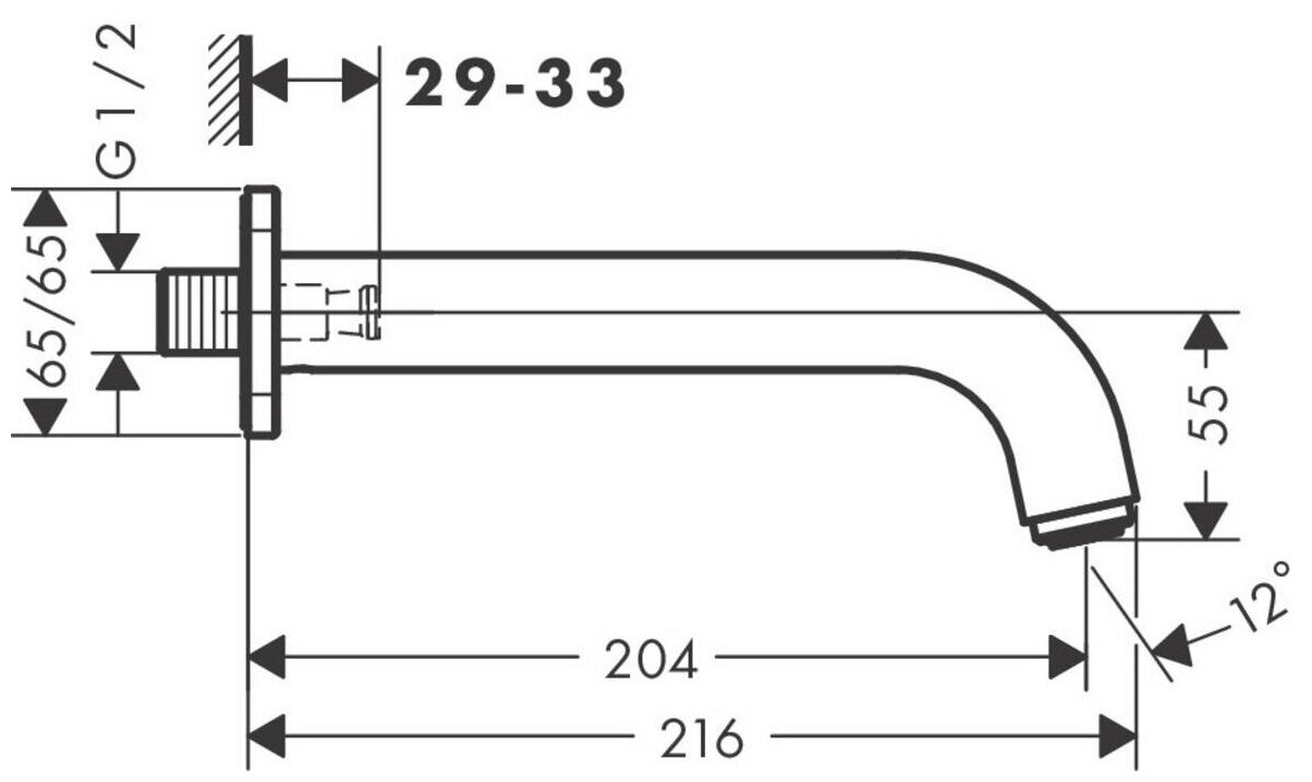 Излив для ванны hansgrohe Vernis Shape 71460000, хром - фото №3