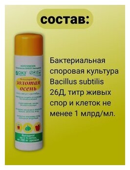 Фитоспорин-М Золотая осень 0,2л 1флакон Универсальное удобрение природный биофунгицид на основе бактерий для защиты овощей ягод и фруктов от гнилей - фотография № 12