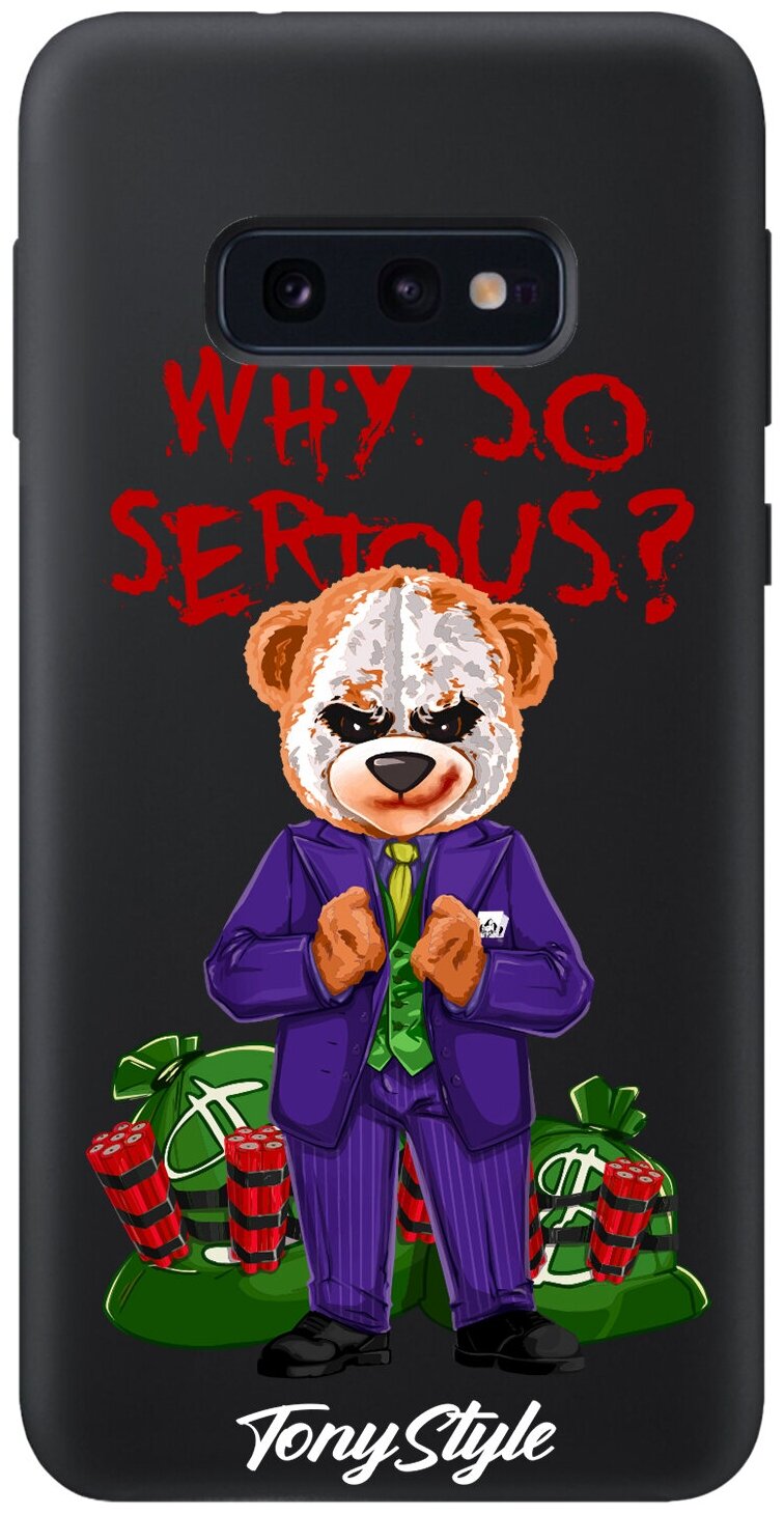 Черный силиконовый чехол для Samsung Galaxy S10 Tony Style Why so serious