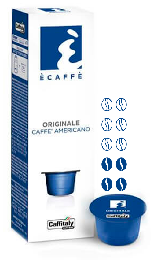 Кофе в капсулах Caffitaly System Ecaffe Originale Caffe Americano, 10 капсул, для Paulig, Luna S32, Maia S33, Tchibo, Cafissimo