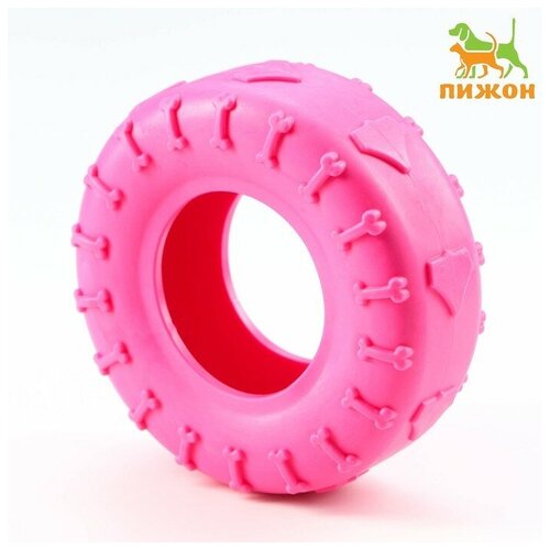 Игрушка жевательная для собак Шина 9 см, розовая игрушка для собак шина 9 см