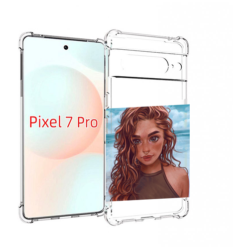 Чехол MyPads девушка-с-пирсингом-на-море женский для Google Pixel 7 Pro задняя-панель-накладка-бампер