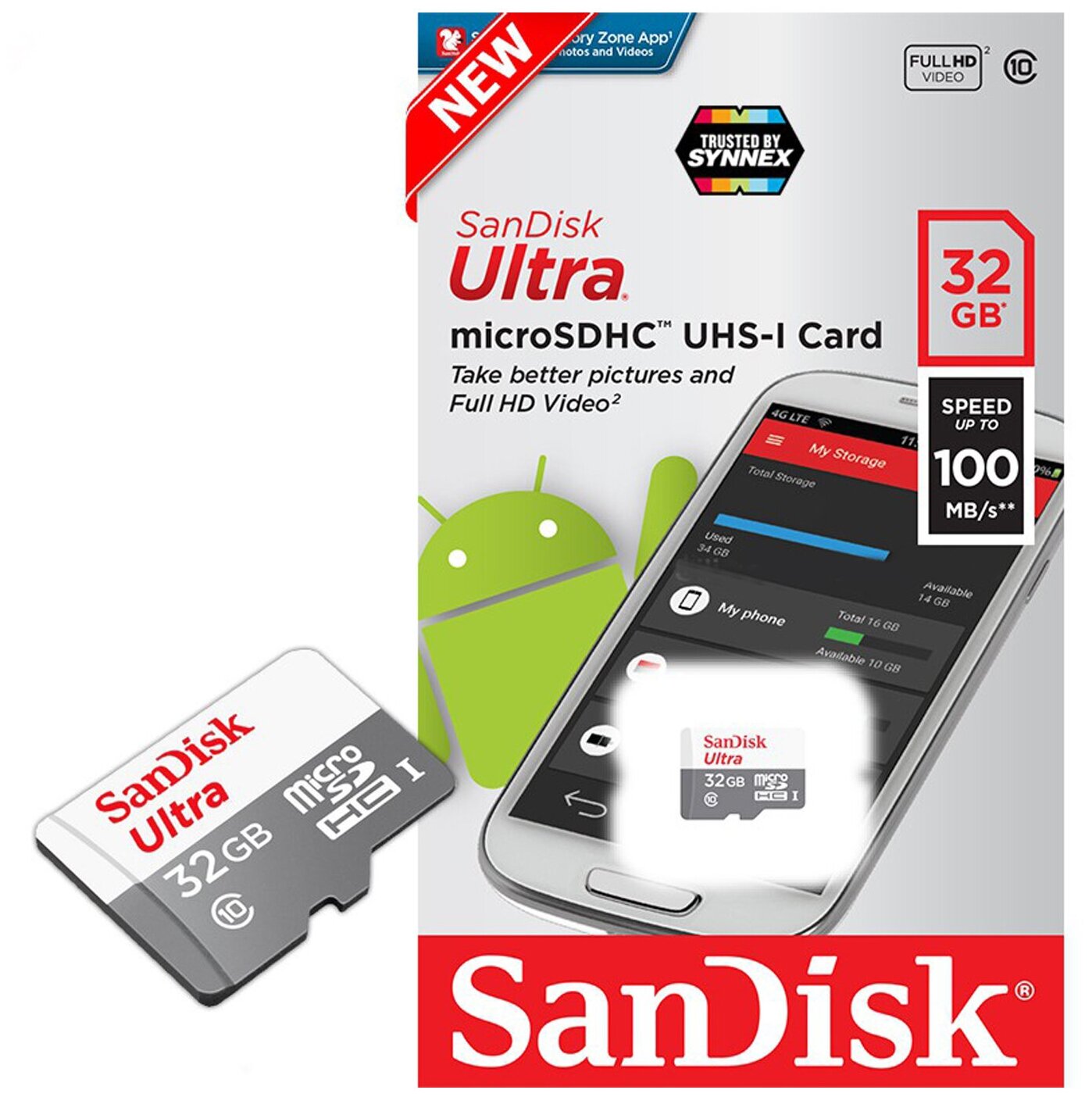 Карта памяти microSDXC UHS-I SANDISK Ultra Light 128 ГБ, 100 МБ/с, Class 10, , 1 шт. - фото №8