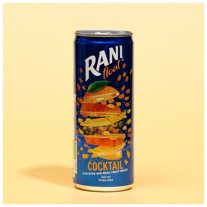 Rani "Коктейль", сокосодержащий напиток из смеси соков с кусочками персика, 240 мл. ал/б, шт - фотография № 2