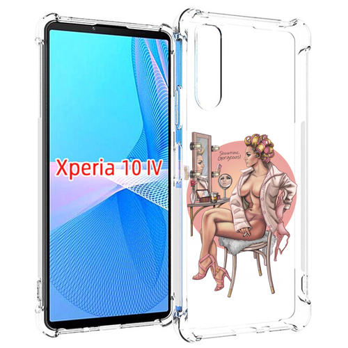 Чехол MyPads красивая-девушка-с-зеркалом женский для Sony Xperia 10 IV (10-4) задняя-панель-накладка-бампер чехол mypads девушка с мотоциклом для sony xperia 10 iv 10 4 задняя панель накладка бампер