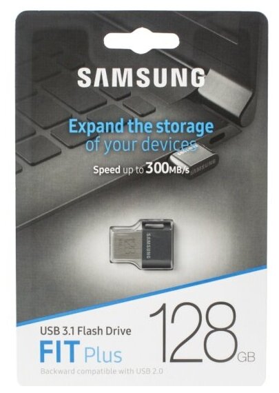 Внешний накопитель 128GB USB Drive <USB 3.1> Samsung FIT Plus (up to 300Mb/s) (MUF-128AB/APC) - фото №5
