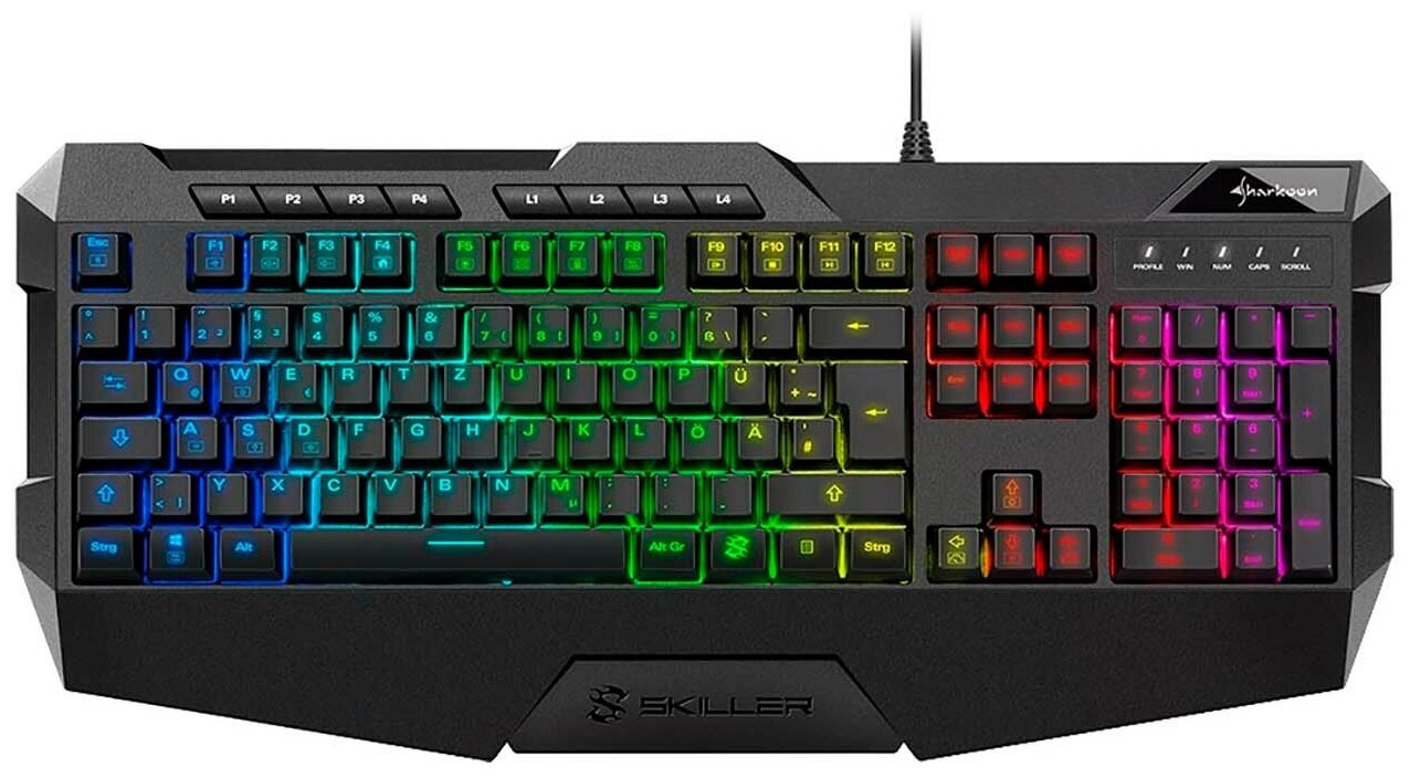 Клавиатура Sharkoon Skiller SGK4 (Резиновые колпачки, RGB) черный