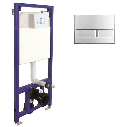 Инсталляция скрытого монтажа для унитаза + кнопка хром (226) BASARDO