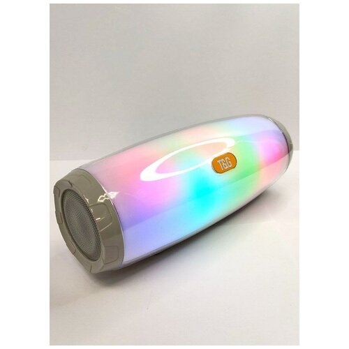 Беспроводная портативная колонка Bluetooth LED RBG цветомузыка TG-165 серый