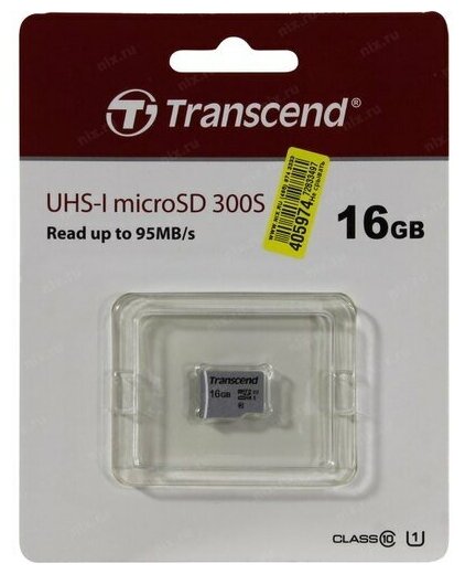 Карта памяти Transcend microSD 300S Class 10 UHS-I U1