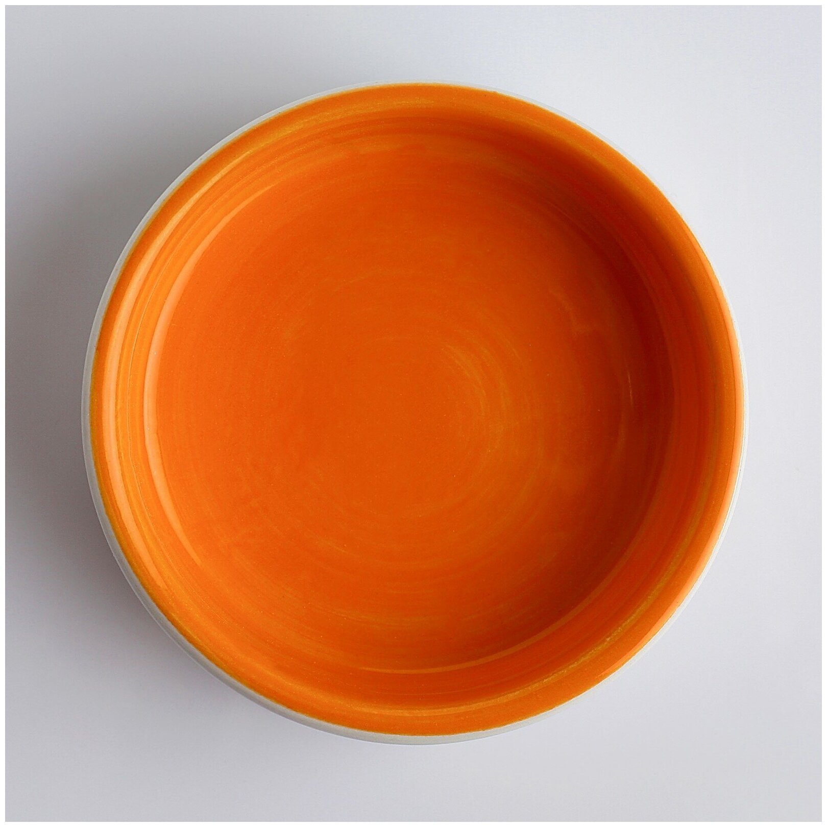 Пижон Миска керамическая с морковками 100 мл 8,8 х 8,8 х 3 см, оранжево-белая