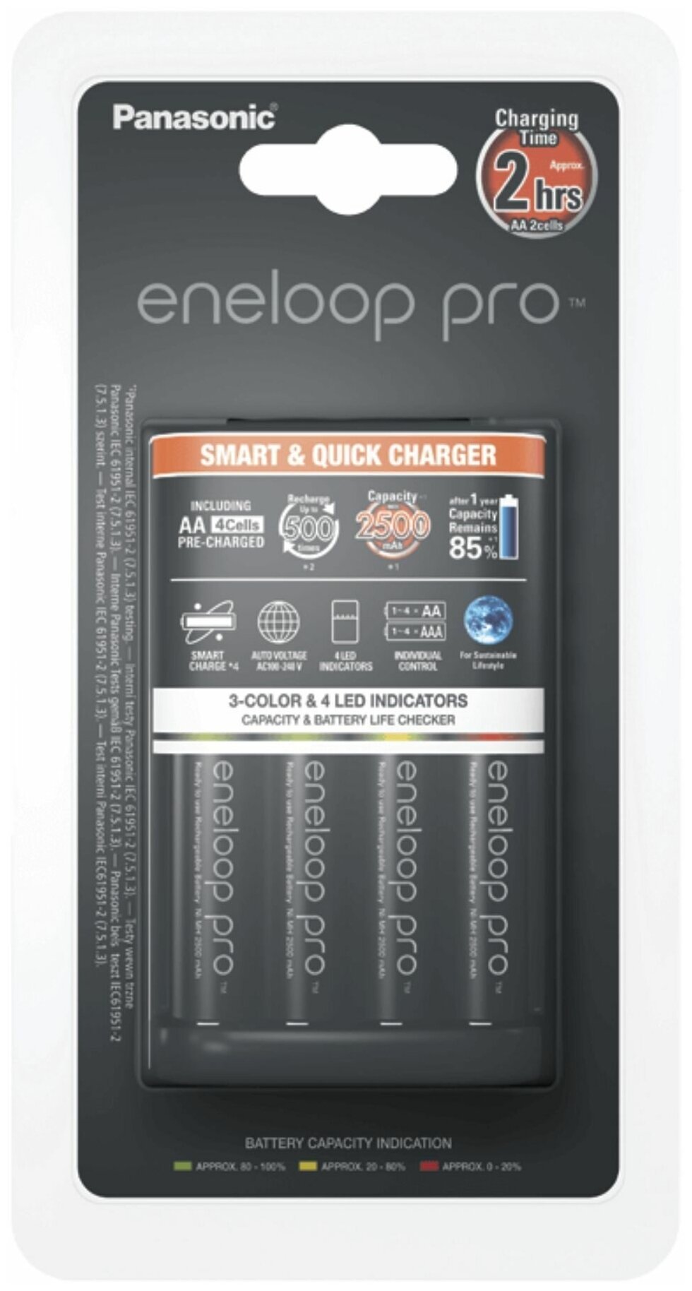 ЗУ Panasonic eneloop K-KJ55HCD40E Smart - Quick Charger + 4 AA 2500mAh