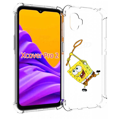 Чехол MyPads спанчбоб-с-сочком для Samsung Galaxy Xcover Pro 2 задняя-панель-накладка-бампер