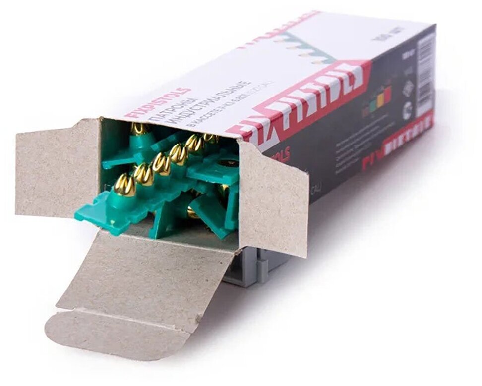 Патроны монтажные в кассетах К-3 6.8*11 зеленые (212-278Дж) / упаковка 100 штук (10 кассет по 10 патронов) - фотография № 2