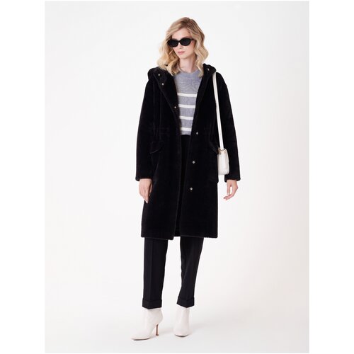 Пальто женское ZARYA MODY М-1028У-1 Норка (Черный,46 (164-92-100))