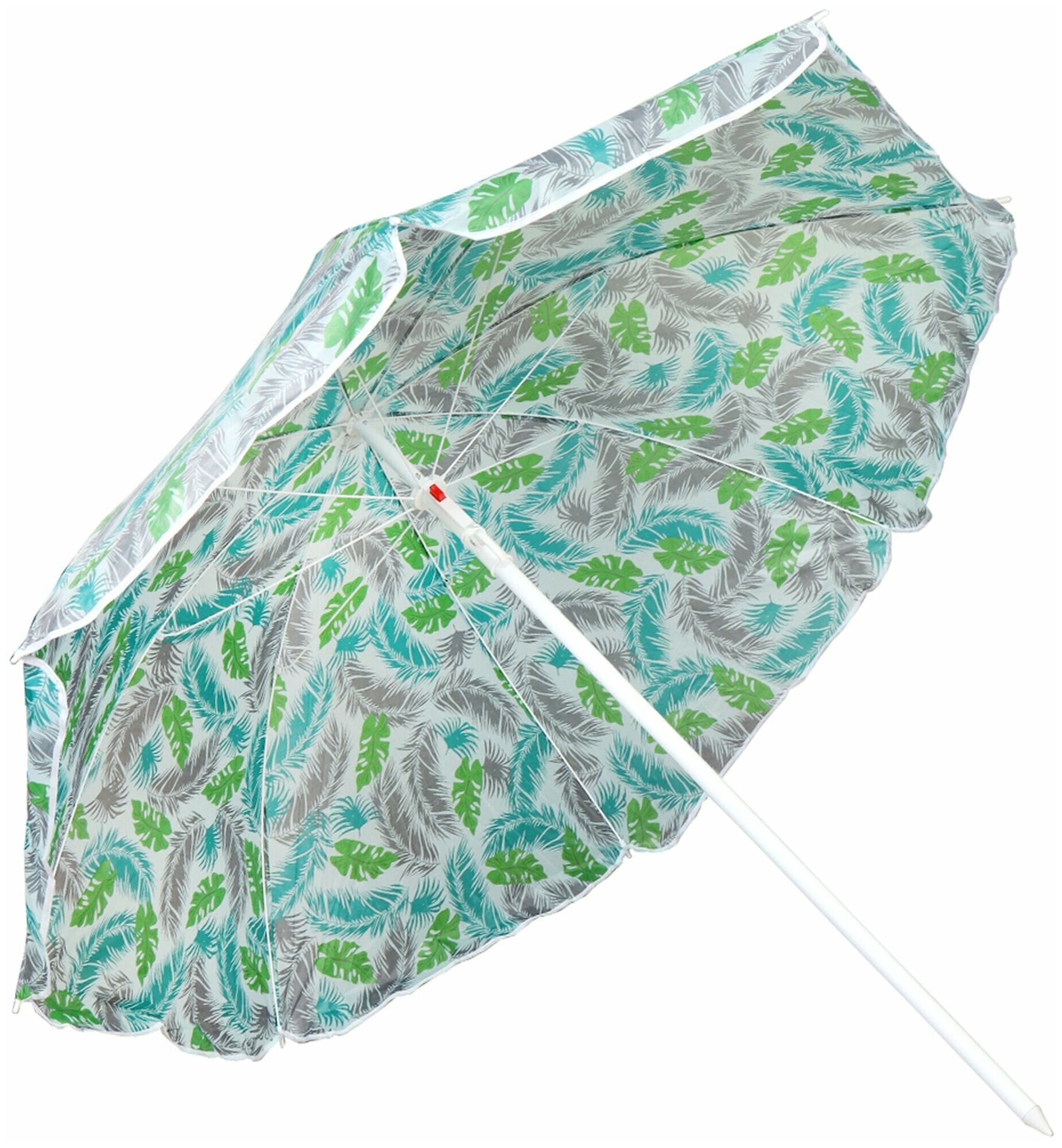 Зонт пляжный 160 см, с наклоном, 8 спиц, мет-л, Разноцветные листья, LG01 - фотография № 1