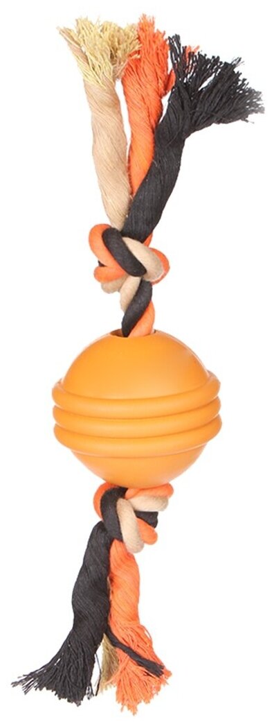 Beeztees 626705 Игрушка д/собак "Sumo Fit Ball" Мяч на канате оранжевый 31,8*7,9*7,9см . - фотография № 2