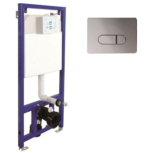 Инсталляция скрытого монтажа для унитаза + кнопка хром (228) BASARDO