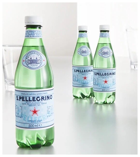 Вода минеральная San Pellegrino (Сан Пеллегрино) 24 шт. по 0.5 л, газированная, пэт