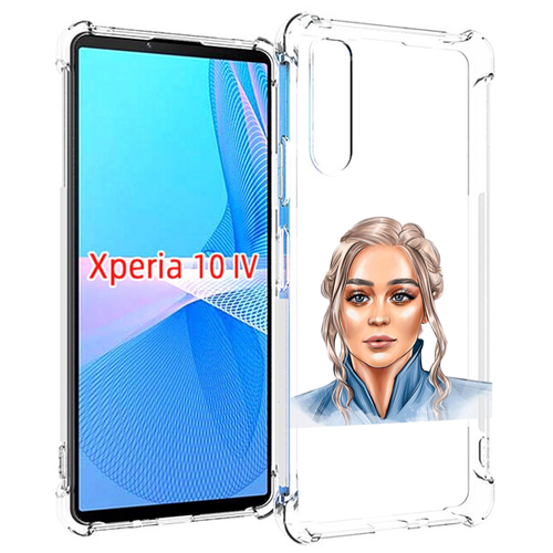 Чехол MyPads красивая-нарисованная-девушка-блондинка женский для Sony Xperia 10 IV (10-4) задняя-панель-накладка-бампер