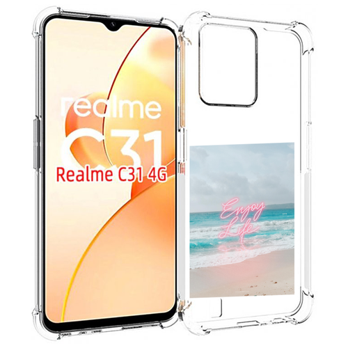 Чехол MyPads красивый пляж для OPPO Realme C31 задняя-панель-накладка-бампер чехол mypads лев красивый зеленый для oppo realme c31 задняя панель накладка бампер