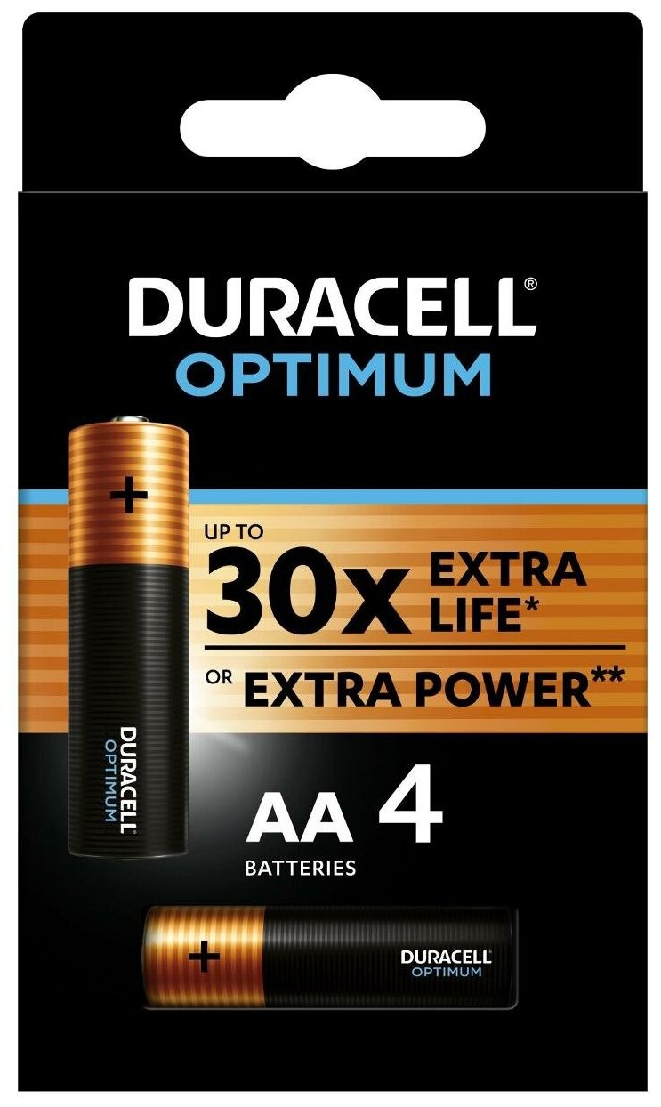 Батарея Duracell Optimum АА 4 шт