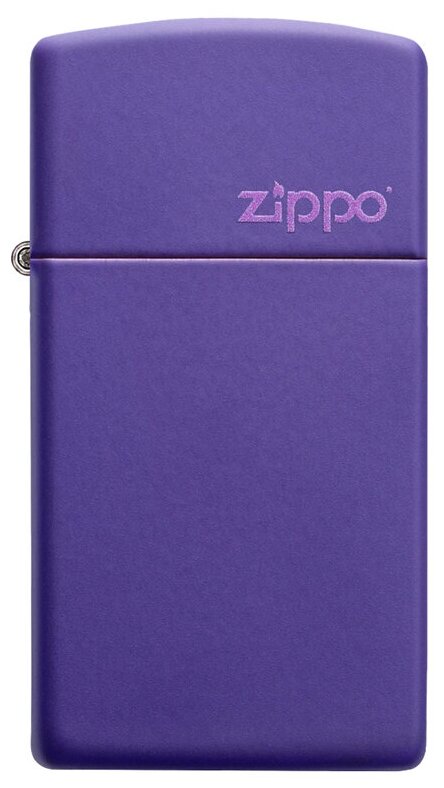 Оригинальная бензиновая зажигалка ZIPPO Slim® 1637ZL ZIPPO Logo с покрытием Purple Matte