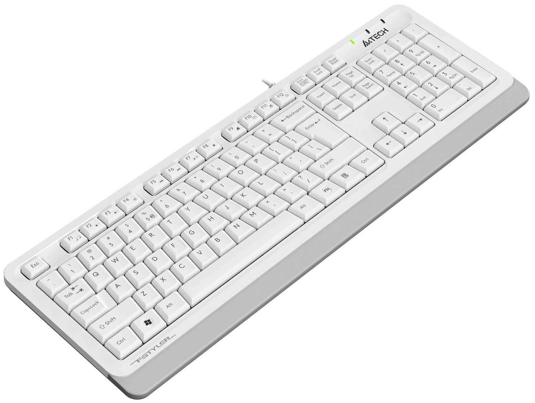 Клавиатура проводная A4TECH Fstyler FKS10 USB белый серый