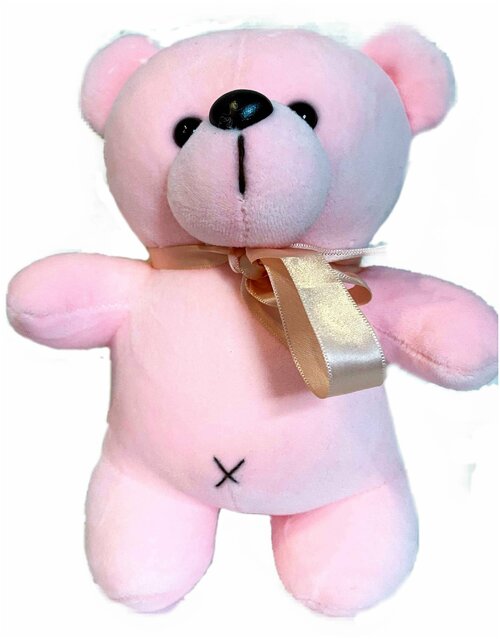 Мягкая игрушка приятный мишка 22 см розовый