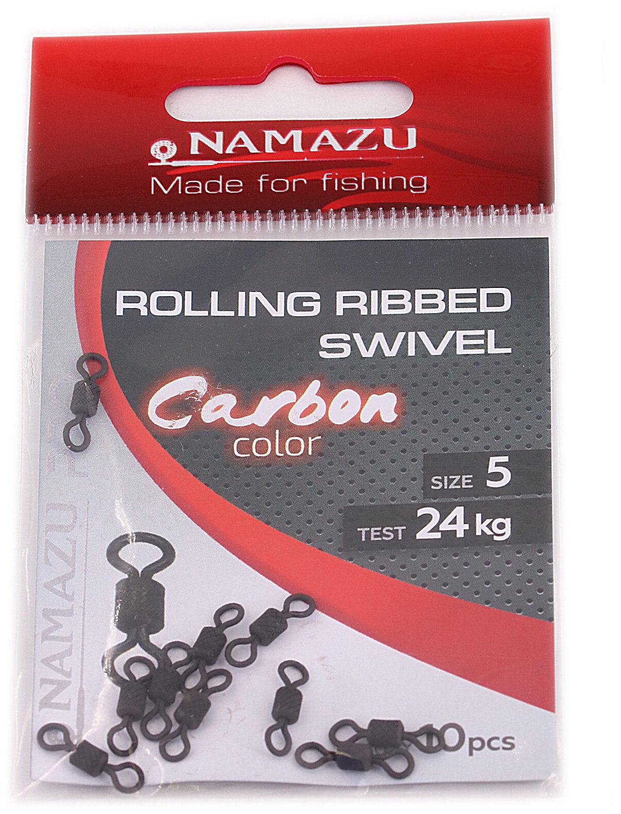 Вертлюг Namazu Pro ROLLING RIBBED SWIVEL латунь цв. Carbon р