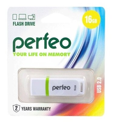 Флеш-диск Perfeo USB 16GB C11 White PF-C11W016