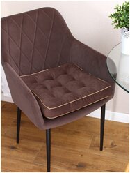 Подушка на стул Bio-Line /Декоративная подушка/Сидушка высоким бортом/Табуретник/Квадратная/40х40 см/шоколад