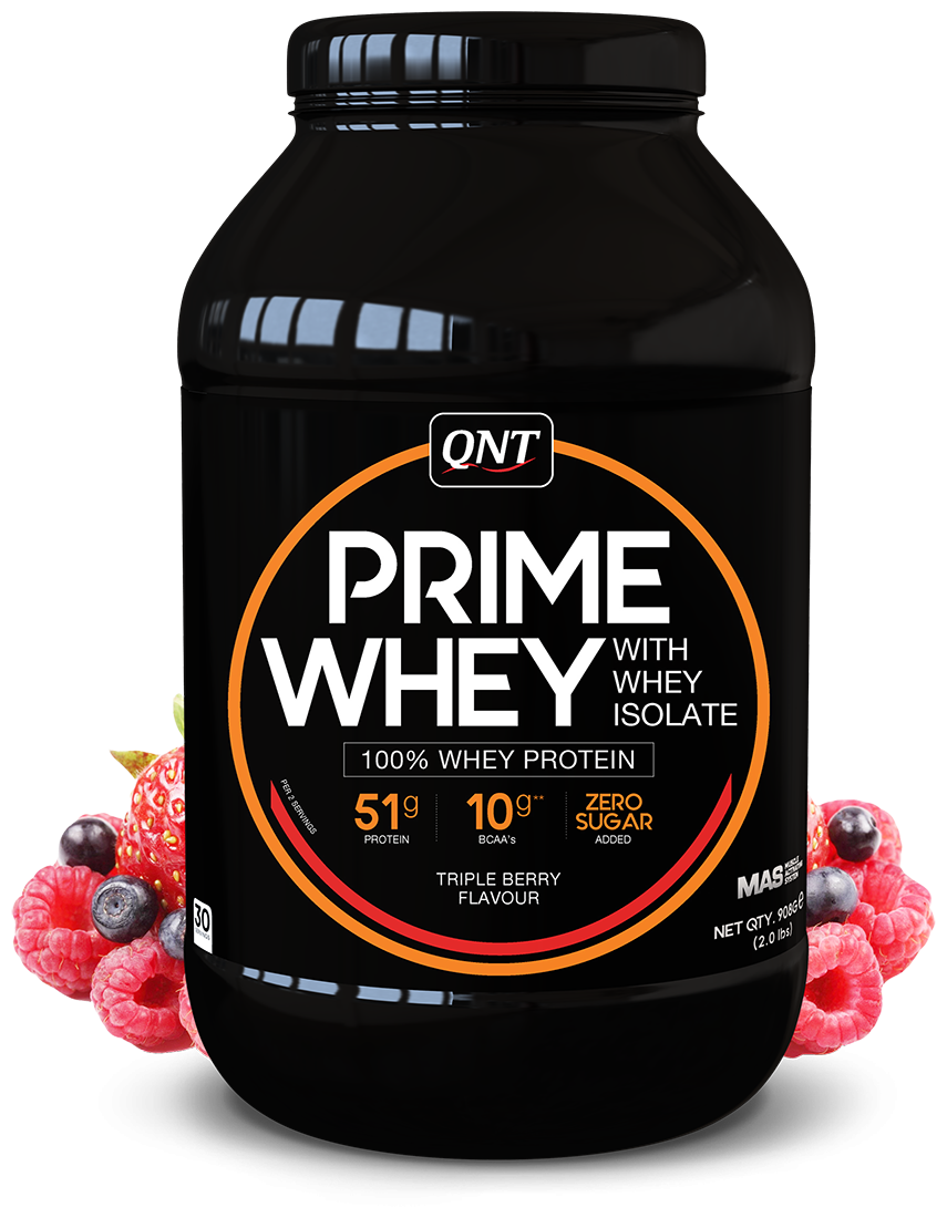 Комплексный протеин QNT PRIME WHEY 908 г, Тройная ягода