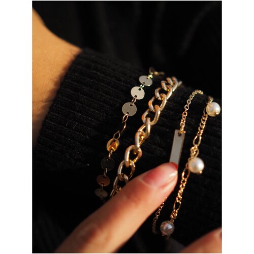 фото Набор браслетов с жемчугом дизайнерский shimy