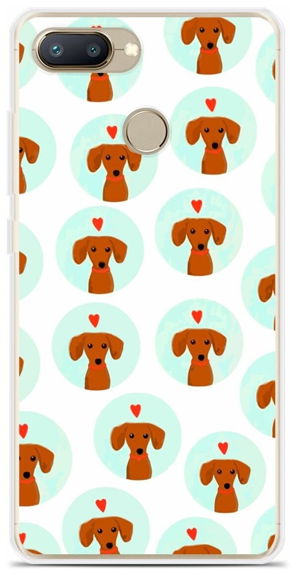 Силиконовый чехол на Xiaomi Redmi 6 Узор из такс / для Сяоми Редми 6