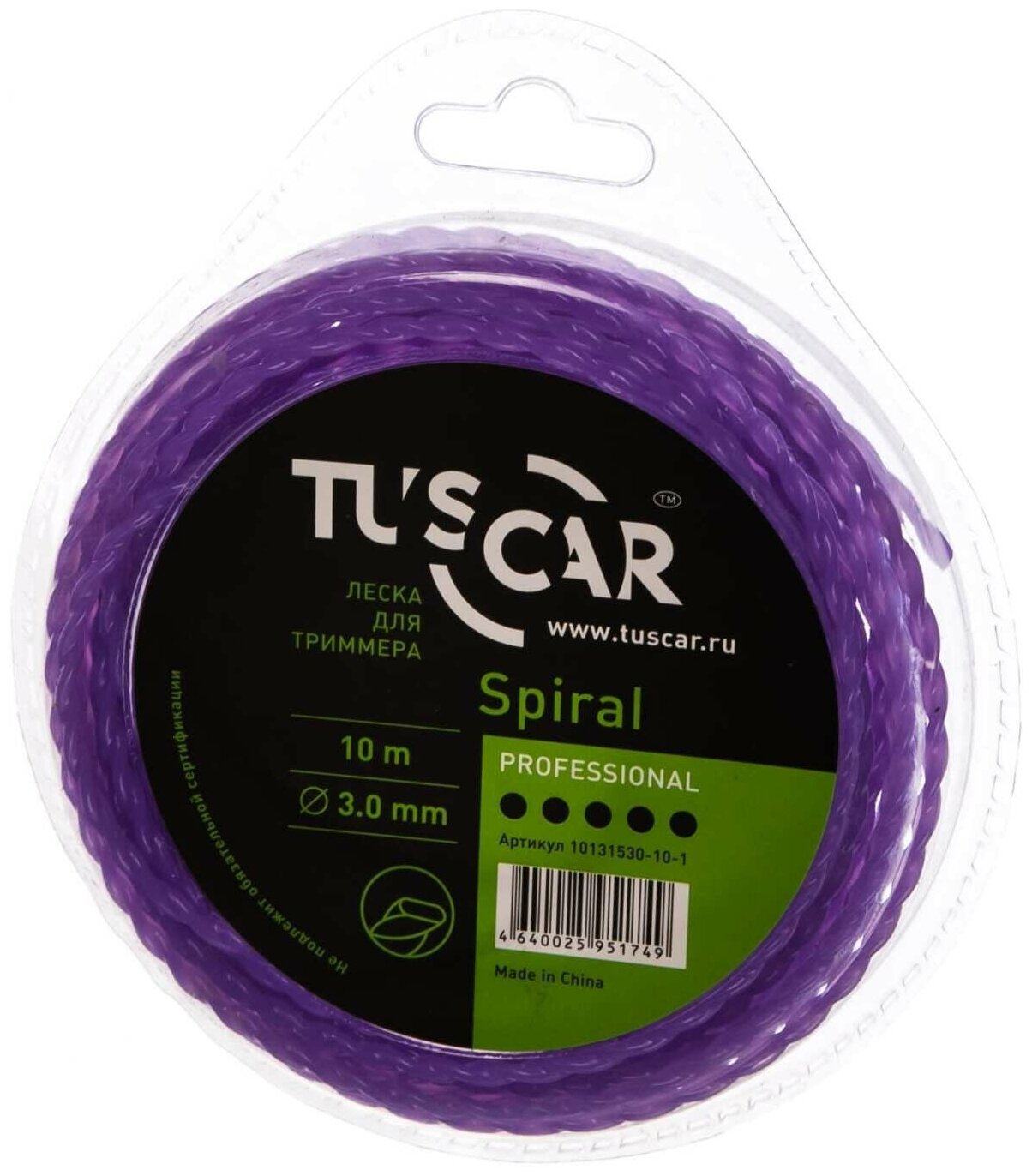 Леска для триммера TUSCAR Spiral Professional, 3.00мм* 10м, 10131530-10-1 - фотография № 2