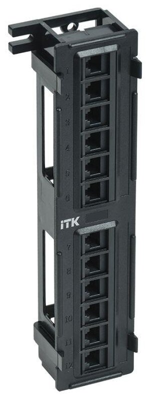 Патч-панель настенная кат.6 UTP 12 портов (IDC Dual) ITK, IEK PP12-C6U-D05 (1 шт.)