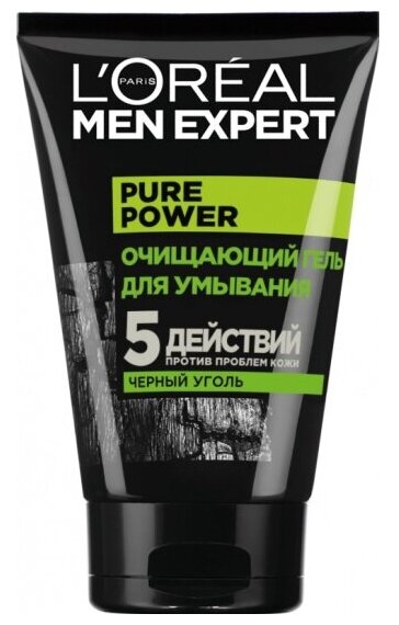 Гель для умывания L'oreal Paris Men Expert 5 действий против проблем кожи, 100 мл