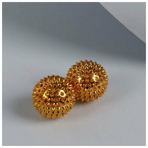 Набор массажёров с магнитом Шары d 3 см 2 шт цвет золотистый 300₽