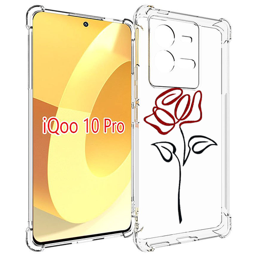 Чехол MyPads цветок в одну линию для Vivo iQOO 10 Pro задняя-панель-накладка-бампер
