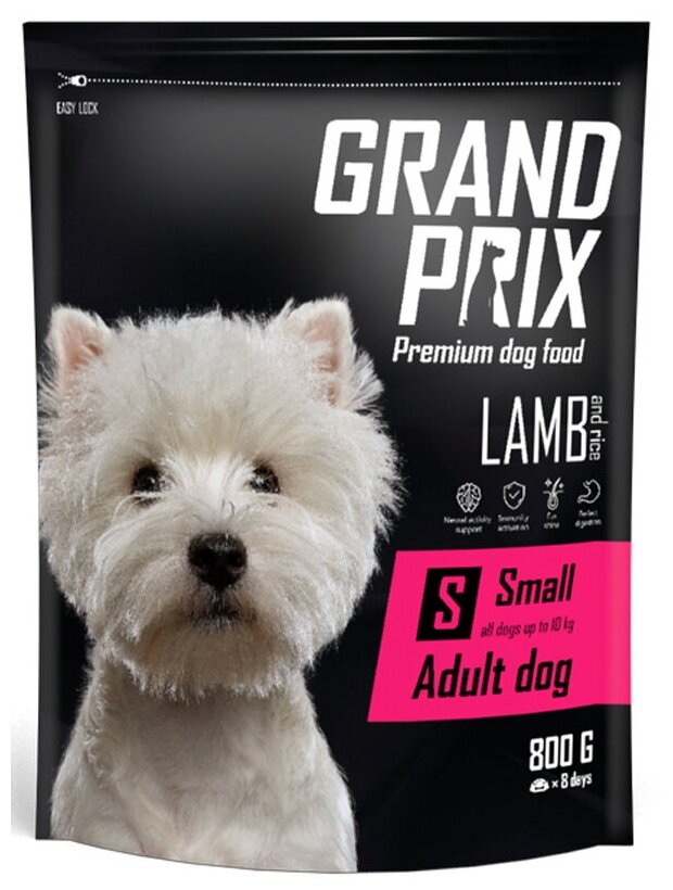 GRAND PRIX SMALL ADULT для взрослых собак маленьких пород с ягненком (0,8 кг)