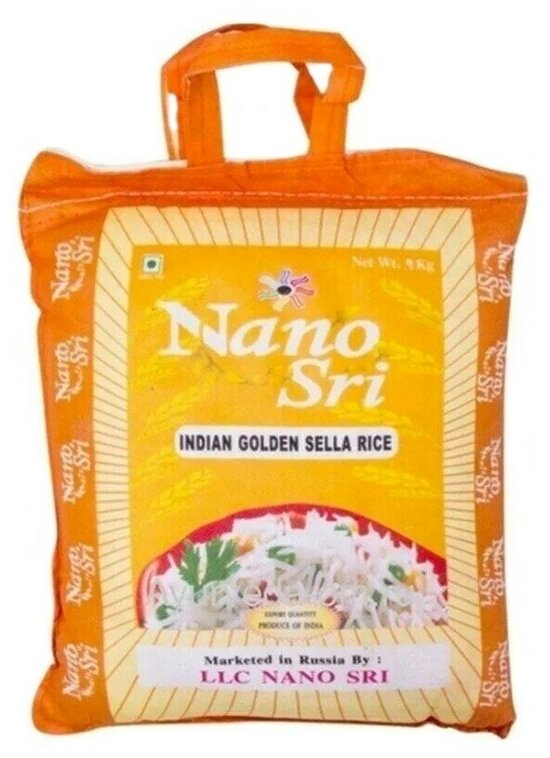 Рис Nano Sri Басмати Golden Sella длиннозерный пропаренный, 1 кг - фотография № 3