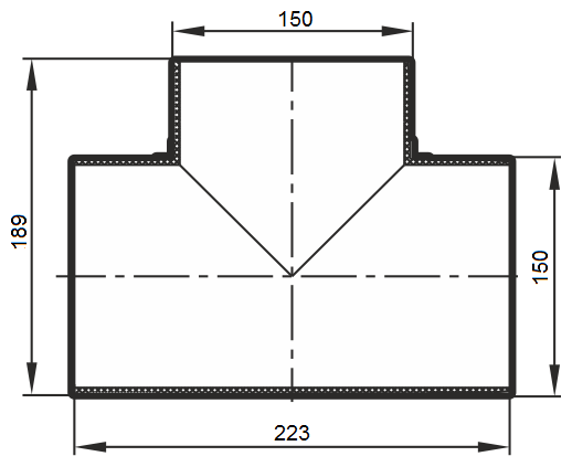 Тройник Т-образный пластик D150 - фотография № 6