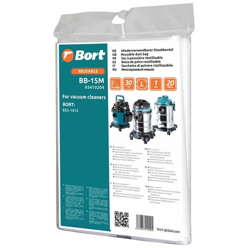 Мешок многоразовый для пылесоса Bort BB-15M мешок для пылесоса bort bb 20u 5шт 91275875