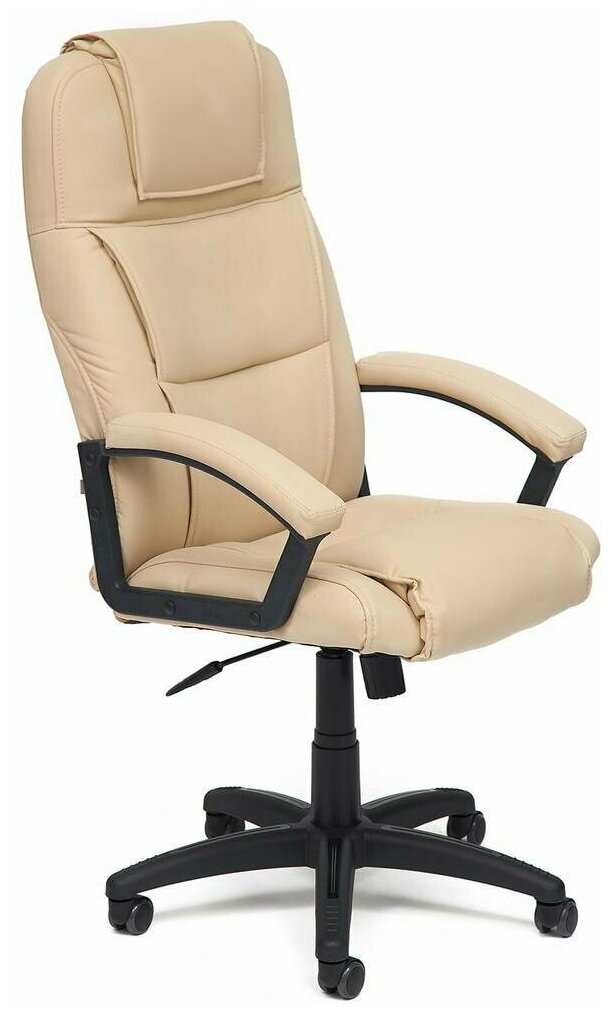 Компьютерное кресло TetChair Bergamo для руководителя, обивка: искусственная кожа, цвет: коричневый 2 TONE - фотография № 3