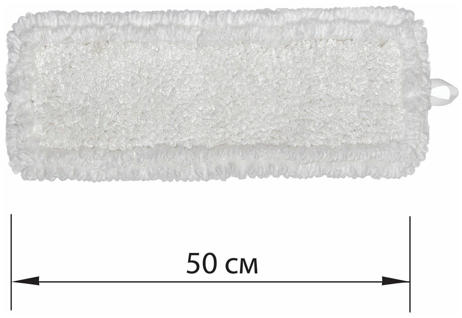Насадка МОП плоская для швабры/держателя 50 см, уши/карманы (ТИП У/К), петлевая микрофибра, LAIMA EXPERT, 605316