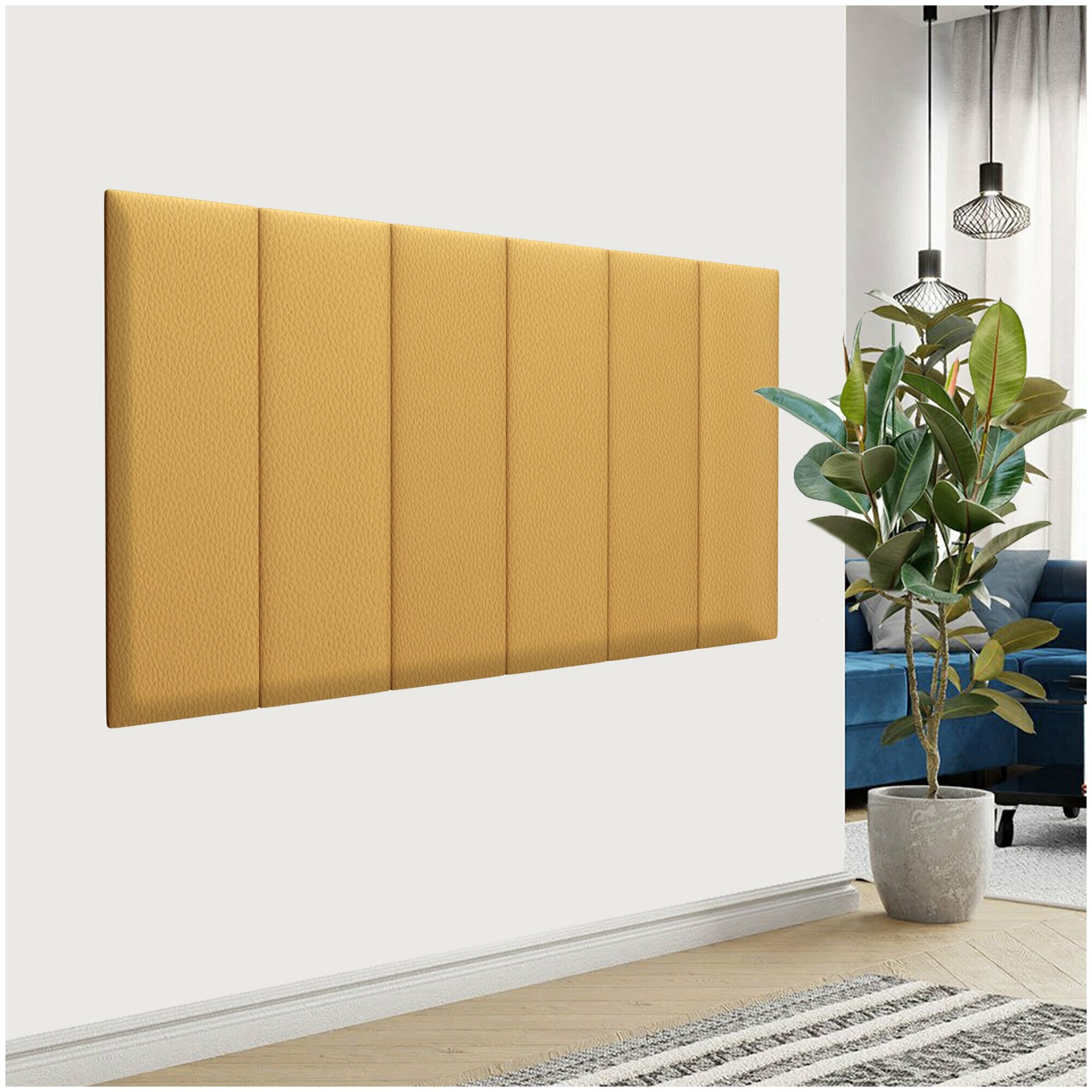 Стеновая панель Eco Leather Gold 30х100 см 1 шт.