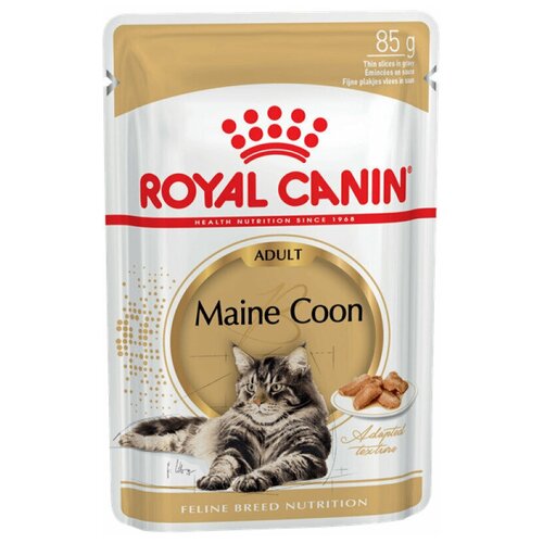 Корм полнорационный консервированный Royal Canin Maine Coon Adult соус, 85гр для Мейн-кун с 15 месяцев, 12 шт.