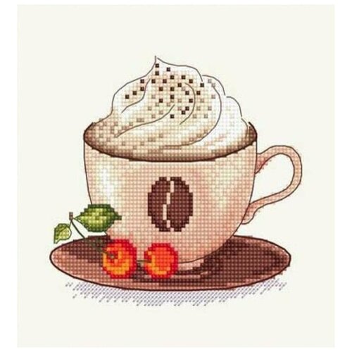 Набор для вышивания Кофе со сливками Сделано с любовью, 15x15 см